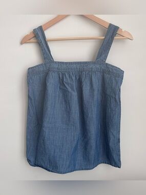 GAP Blue Denim Square Neckline Tank Top
